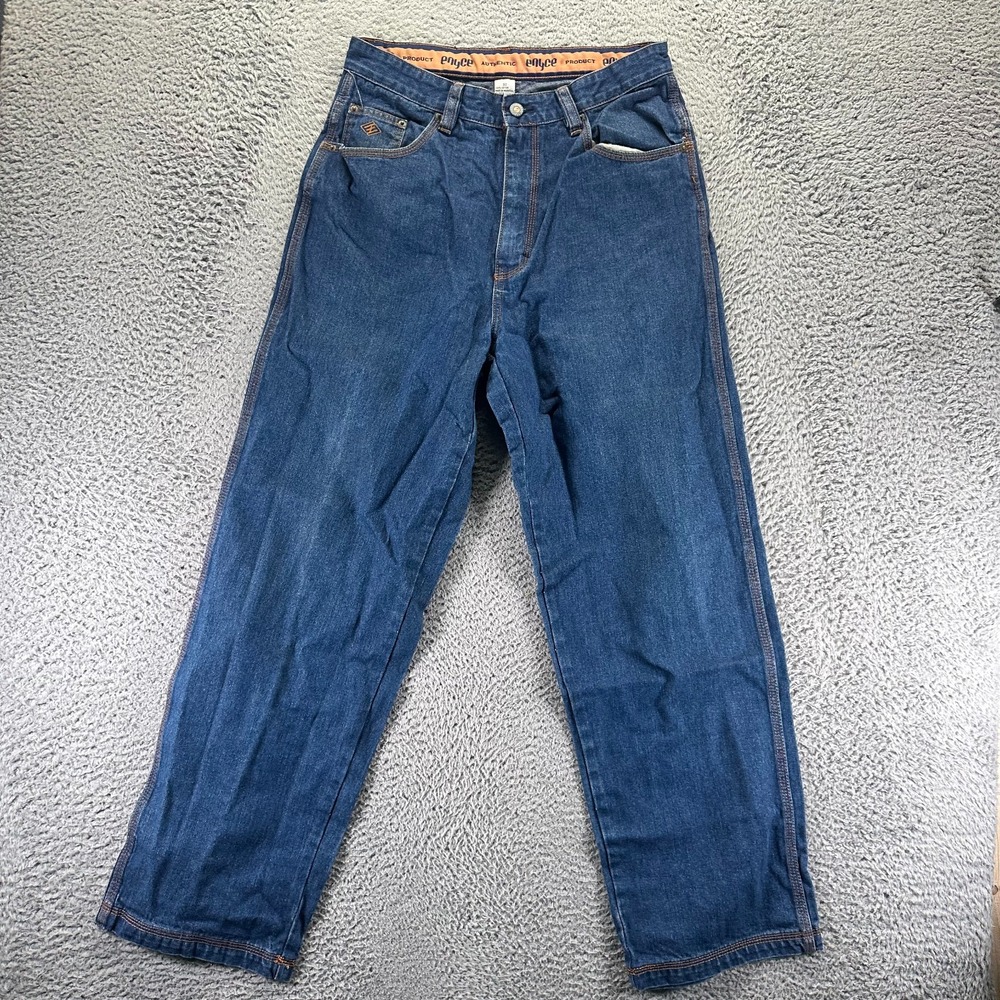 Vintage Enyce Jeans Mens 32x31 Blue Cotton Denim Straight Baggy Travel Workwear
